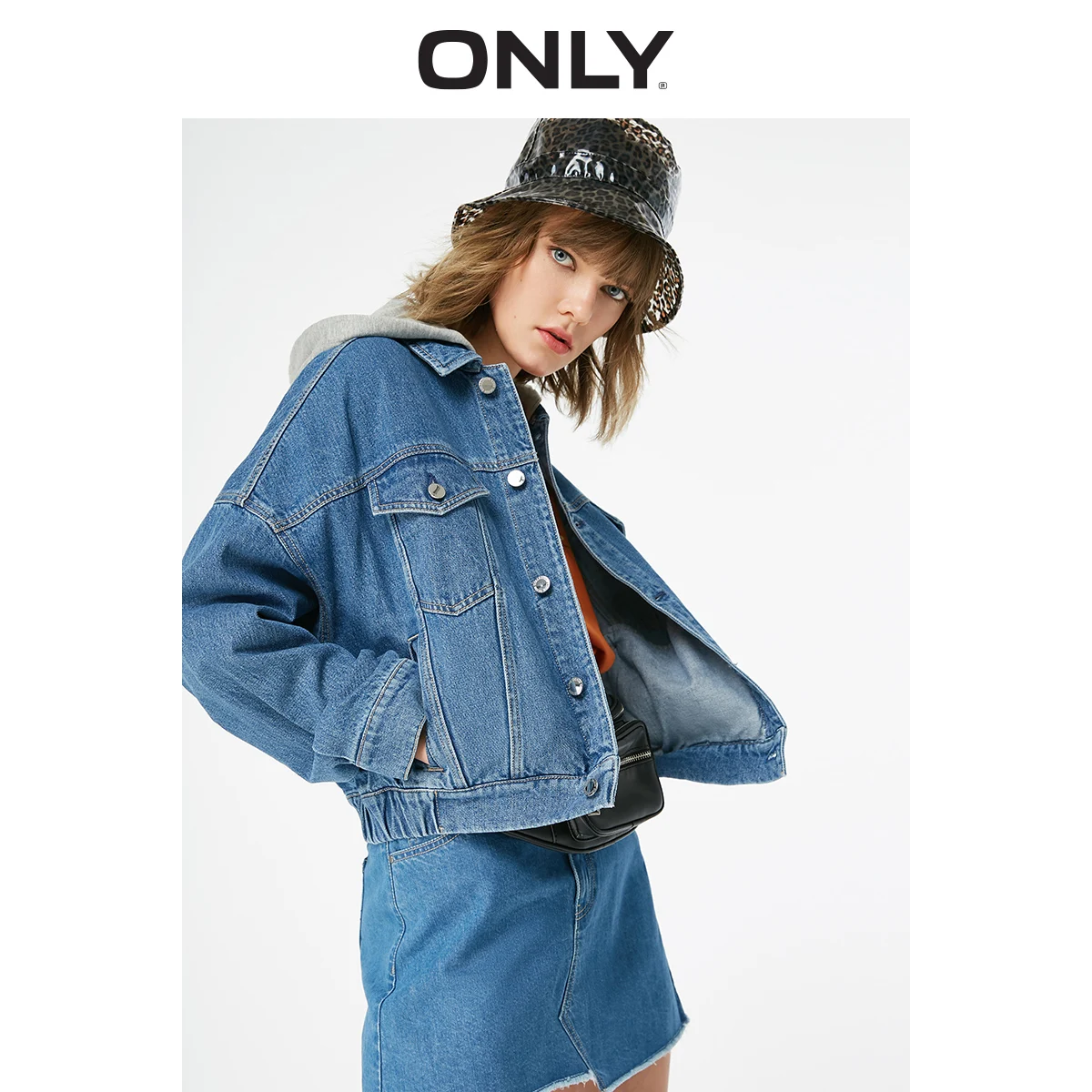 

ONLY 2019 Spring Summer New Women's Loose Fit BF Style Short Denim Coat |119154527