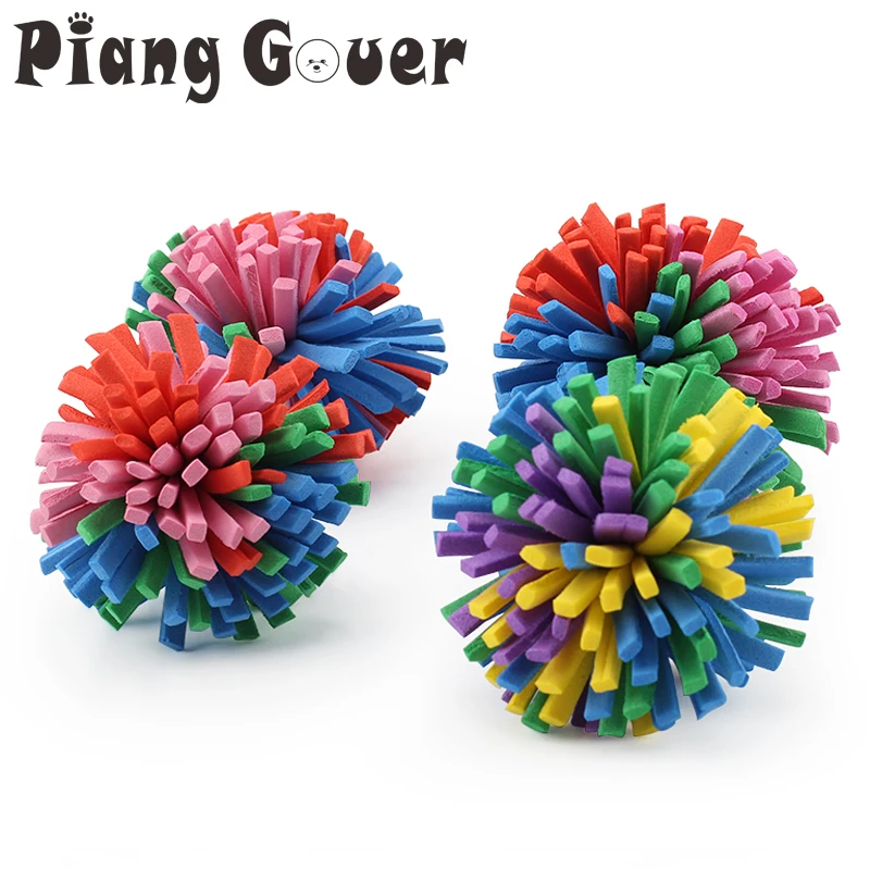 

5PCS/LOT Pet Soft EVA Flower Ball Cat Toys Colorful Ball Cats Toy 4-5CM