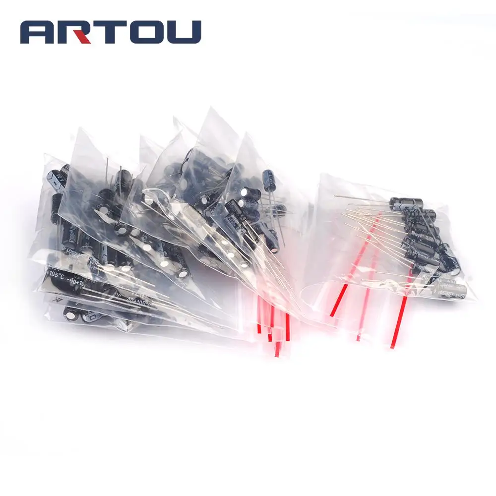 

240PCS/2Packs 120PCS=12values *10pcs 1uF to 470uF Aluminum Electrolytic Capacitor Assortment kit