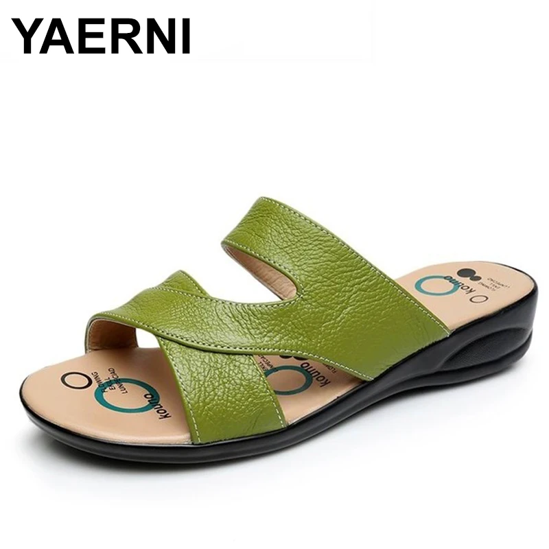 1217.51руб. 50% СКИДКА|YANERNI/женские шлепанцы; обувь из натуральной кожи; женские Вьетнамки; женские сандалии; женская летняя обувь; большие размеры-in Тапочки from Обувь on AliExpress - 11.11_Double 11_Singles' Day