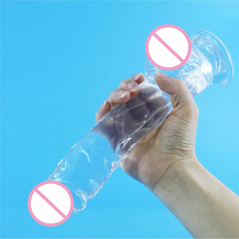 Sex Toy Dildos Clear Color Female Massager Body TPE Dildo Suction Cup Masturbator Massager Vagina Adult Sex Toy (8)