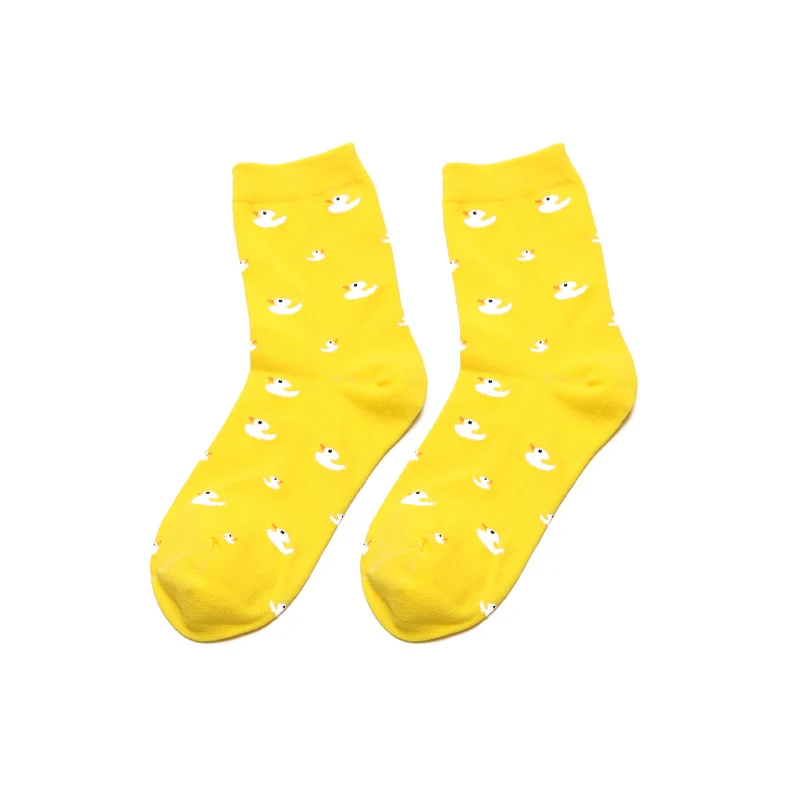 10 шт. милый утенок носки с животными корейский Harajuku уличная Harajuku Зима Осень теплые хлопковые Повседневные носки для женщин и мужчин удобный подарок - Цвет: Цвет: желтый