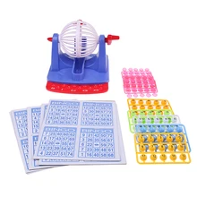 Plastic Bingo Game Set Bingo Chips Board with Cage Card and Balls Full Game for Kids Children Family Fun Games Plastic Bingo Game Set Bingo Chips Board with Cage Card and Balls Full Game for Kids Children Family Fun Games