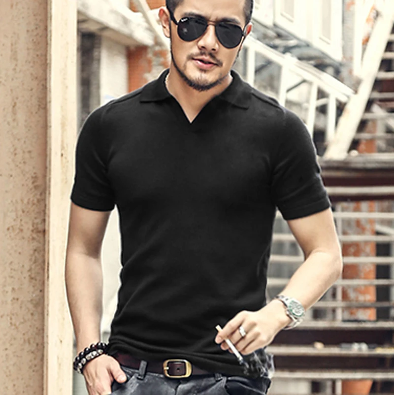 Summer men tops tees Short Sleeve polo Shirt men Knit polo
