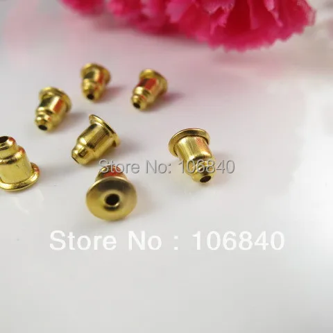 Золотые серьги пуля обратно DIY аксессуары 1000 шт. 6 * 5 мм|accessories cbr|earring womenearring stud |
