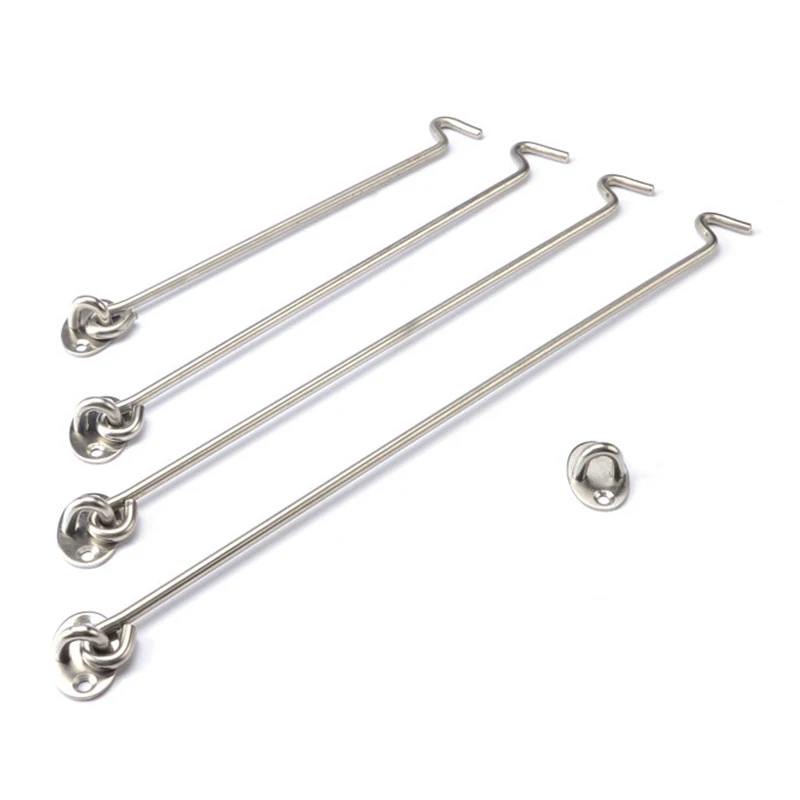 2Pcs 14 Inch Long 348mm Old style Window Brace Windproof hook Door Window Catch Eye Cabin Hook Fasteners Hook
