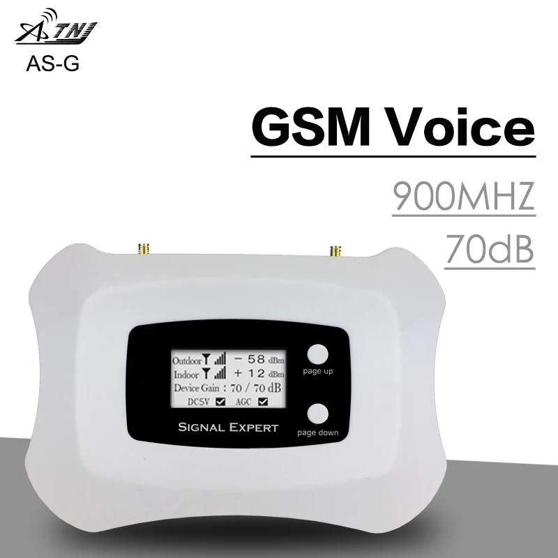 Smart LCD Display GSM 900 Mobile Phone Signal Repeater 900MHz Cellular Amplifier Booster Antenna 70dB Gain AGC MGC CE | Мобильные