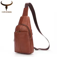 COWATHER высокого качества Мужская сумка новое поступление Топ Корова Натуральная кожа нагрудная сумка в стиле Casual мужские сумки M8148