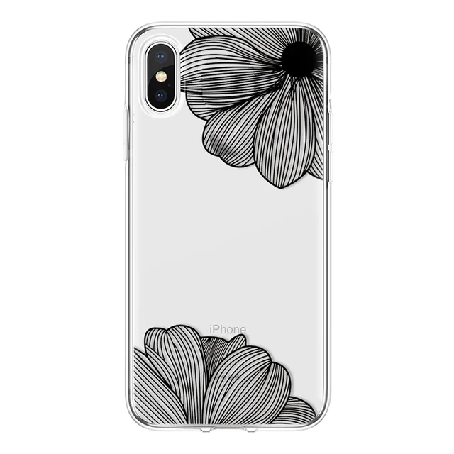 White flower phone case For iPhone 4 4S 5S SE 5C 6 S 6S 7 8 Plus X