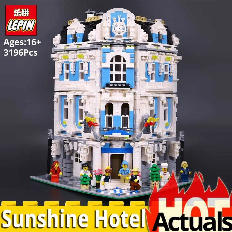 

Lepin 15018 MOC The Sunshine Hotel Model set Building Blocks Bricks Toys for children Educational toy DIY gift legoinglys City