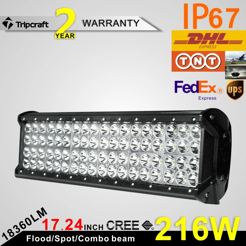 

17.24'' 216W Crees Offroad LED Work Light Bar Headlight Car Auto Truck 4X4 Vehicle IP67 Auxiliary Combo Driving Ramp LED Bar