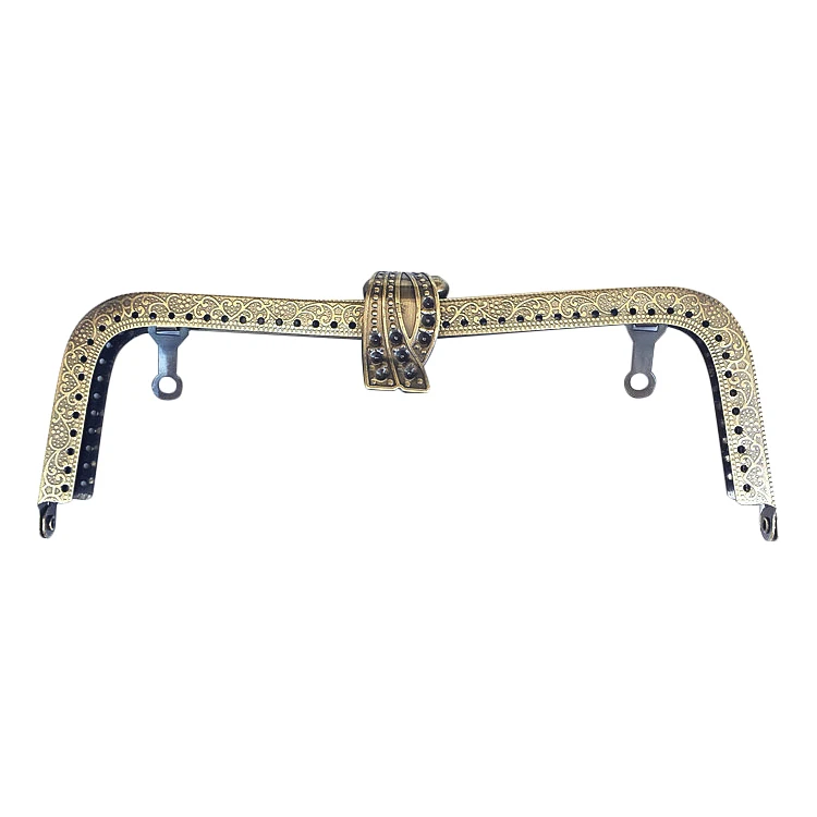 3pcs/lot 20cm M Vintage Metal Purse Frame Golden Antique Bronze Gold Clasp Handle DIY Handmade Bag Accessories