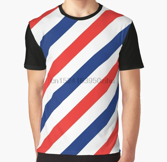 

All Over Print T Shirt Men Funny tshirt Barber Stripes Graphic T-Shirt
