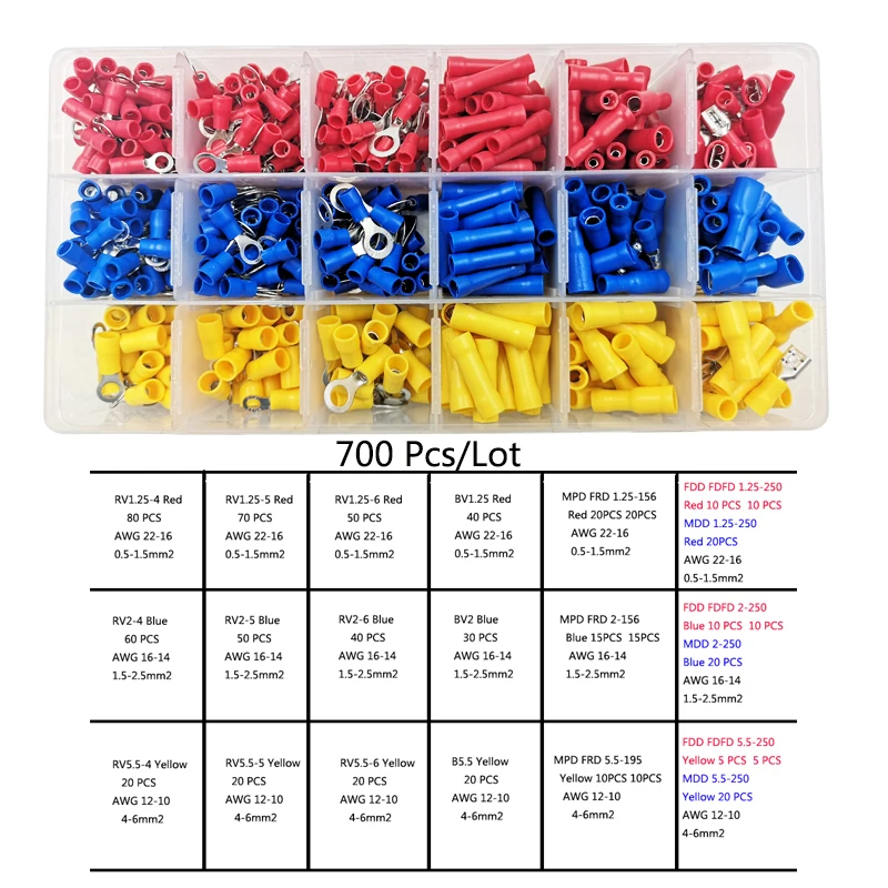 Koop Multitool krimptang terminal set, full Pre isolerende jointcrimp mouwen elektrische terminals voor kabel 0.5 6mm2 AWG22 10