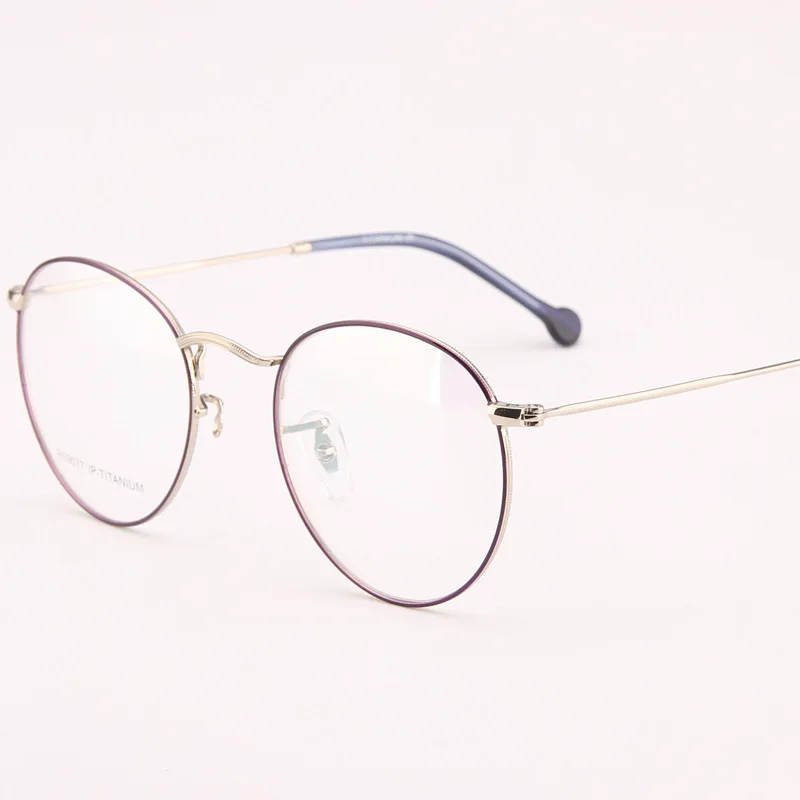 Ширина-140 чистый титановый оправа для очков в стиле ретро ультра-легкий модный тренд близорукости очки мужские круглые коробки женские очки