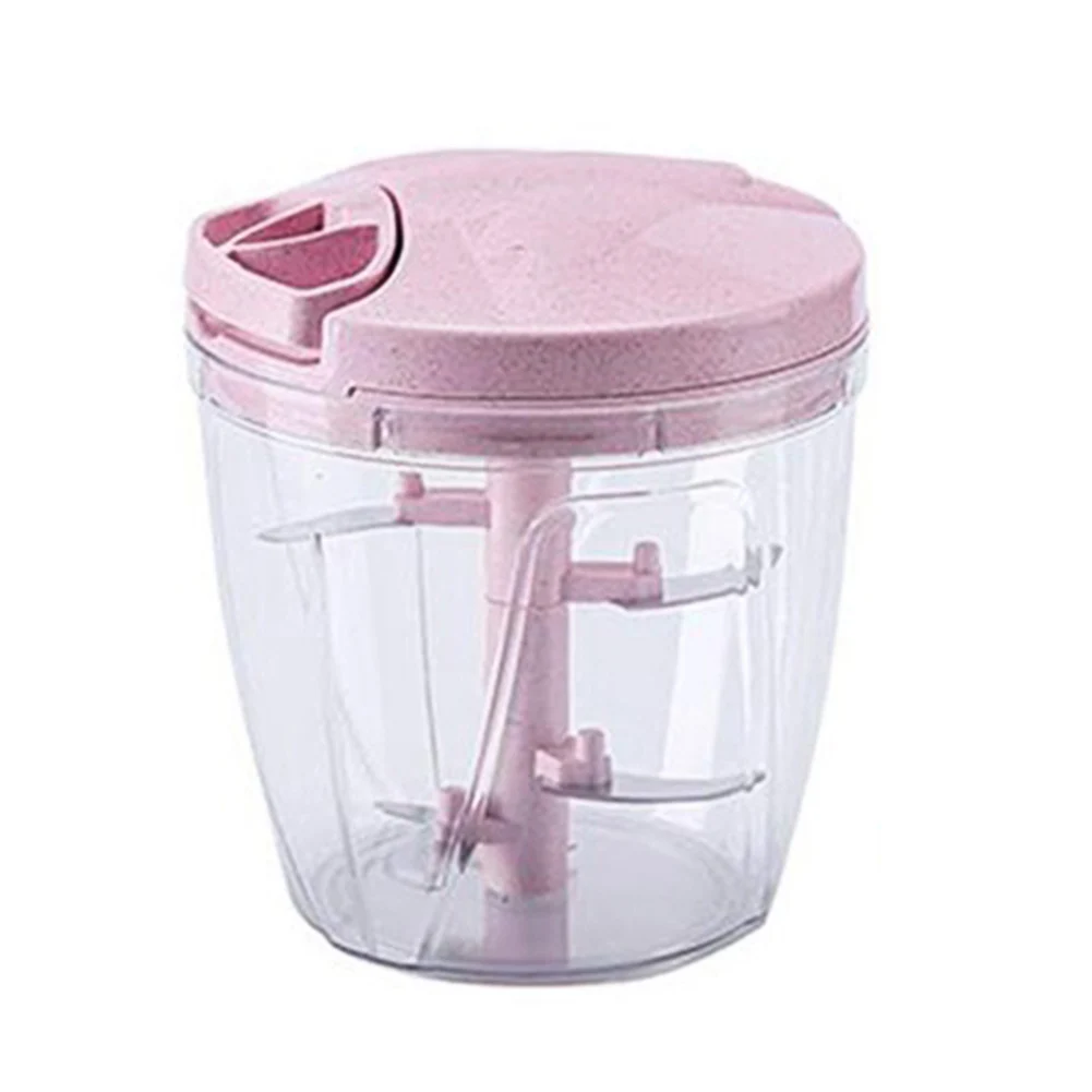 Manual Meat Grinder Hand-power Vegetable Food Chopper Fruit Nuts Grinder can CSV - Цвет: Pink S