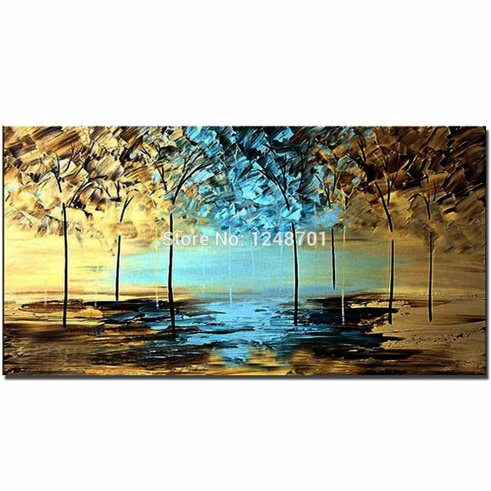 

Large Size Hand Painted Abstract Art Tree Landscape Oil Painting on Canvas Wall Art Picture Living Room Bedroom Home Wall Decor