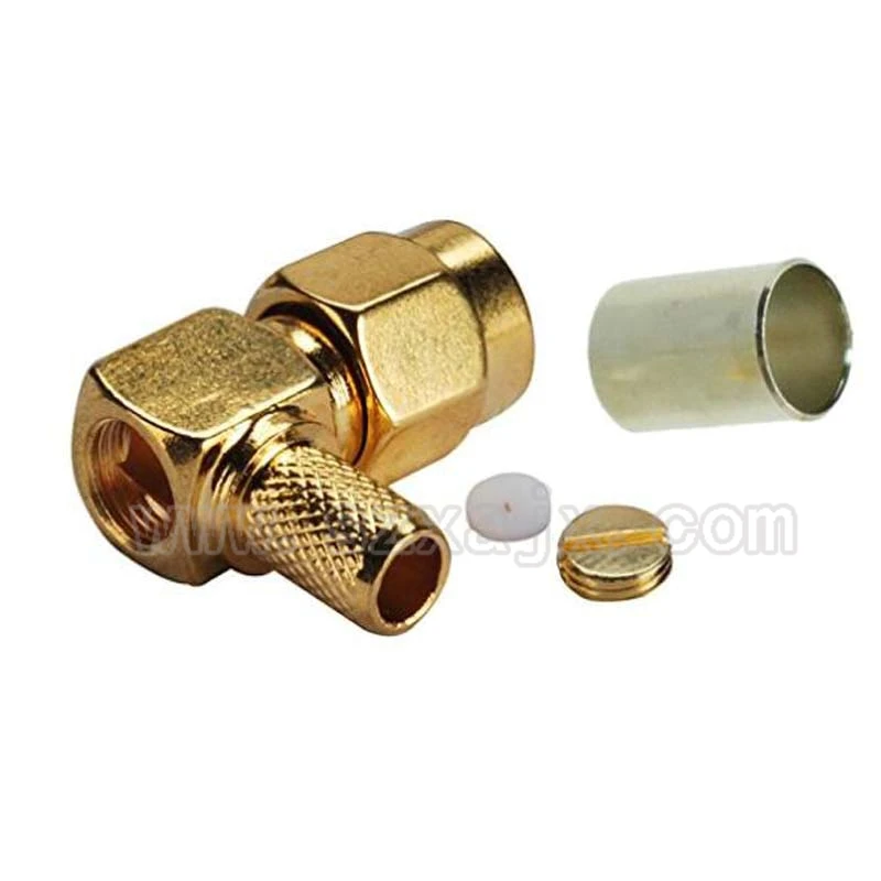 JX 1 шт. SMA штекер под прямым углом RF Coax разъем обжимной для кабеля RG6 50 5 5D FB LMR300