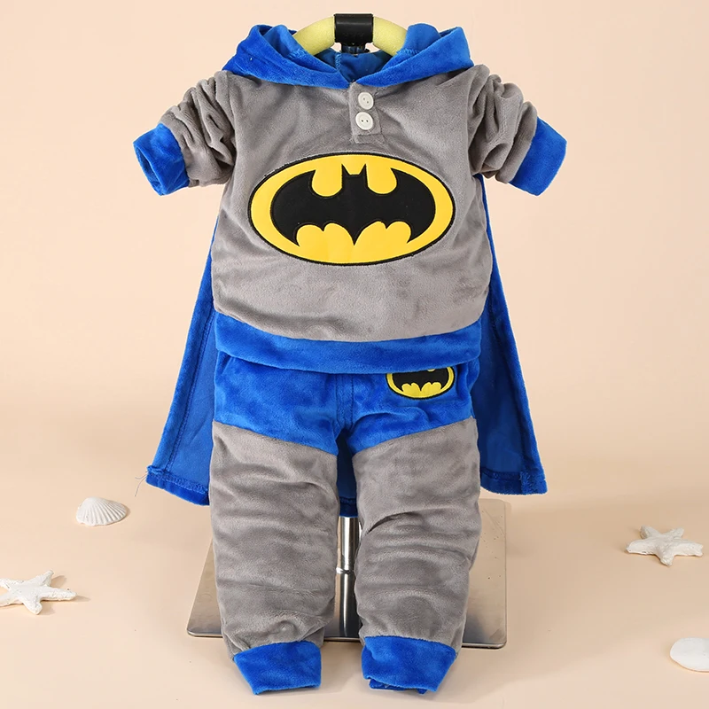 Демисезонный Одежда для новорожденных комплект одежды с милым рисунком «Микки Маус» с плюшевой подкладкой с капюшоном для детей спортивные костюмы для мальчиков и девочек детские комбинезоны для малышей, детская одежда