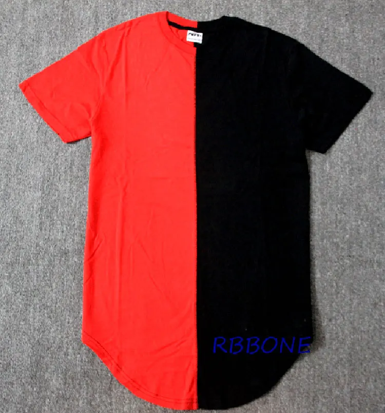 Beste Half zwart wit Nieuwe Designer 2019 Mannen Zomer Extended T shirt Hip Hop Street Fashion Casual Korte Mouw T shirt Mannen