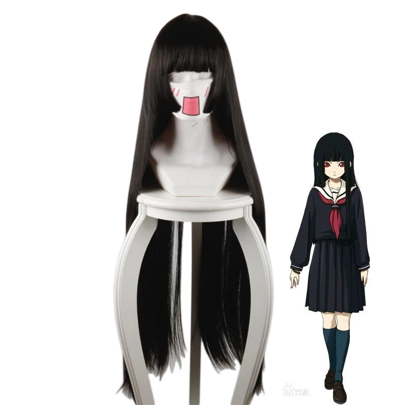 Костюм для косплея аниме Hell Girl энма и ИИ длинные черные синтетические волосы