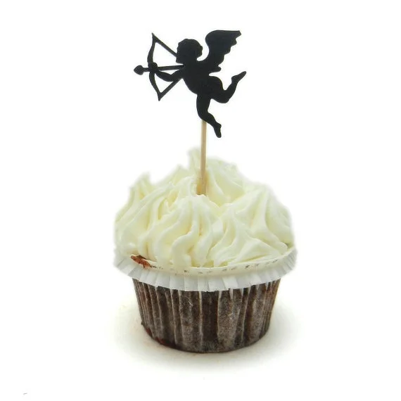 

Cupid wedding cupcake toppers valentine's day Food Picks toothpick Bridal baby shower Bachelorette party muffin decorations