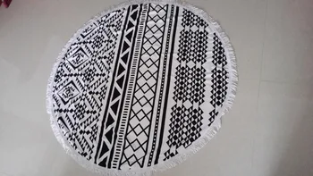 

New Large printed round beach towel with tassel toalla playa Microfiber circle beach towel with tassel