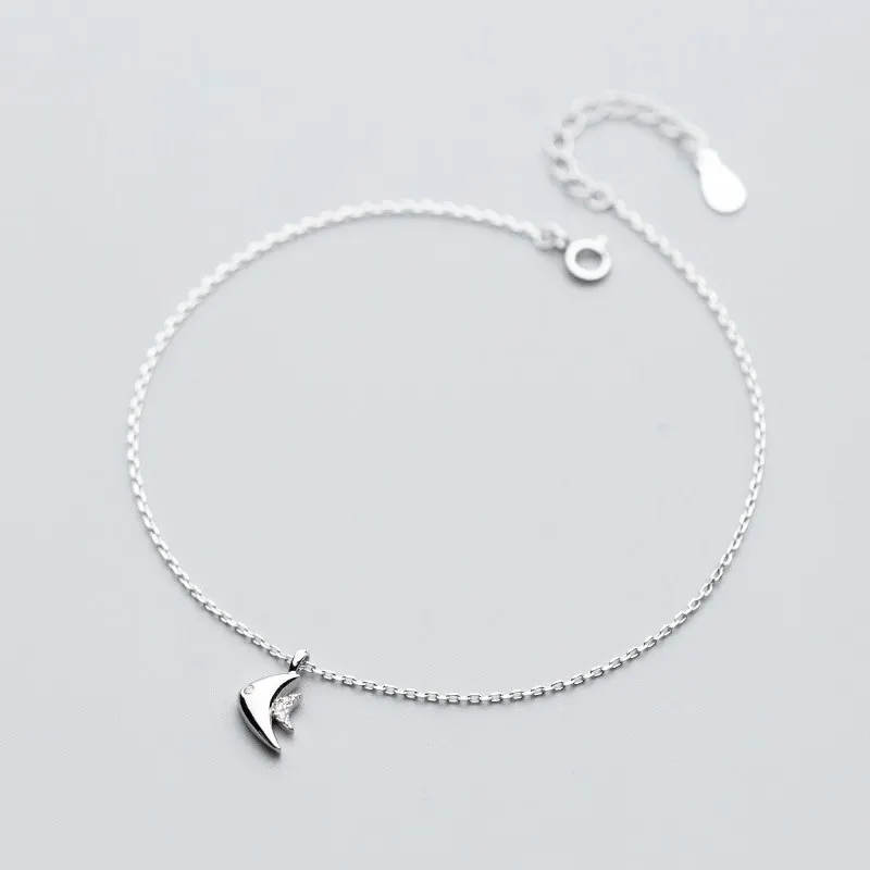 

Cute Fish 925 Sterling Silver Anklets for Women Girls Charm Leg Chain Anklet Bracelet Foot Jewelry Barefoot Sandals Summer