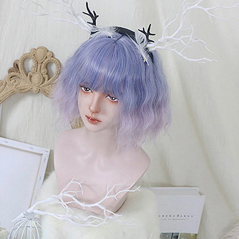 Лолита аксессуары для волос парик Harajuku японский каваи Хэллоуин королева косплей костюм лолита женщина Китайский Аниме парик волос - Цвет: blue-purple