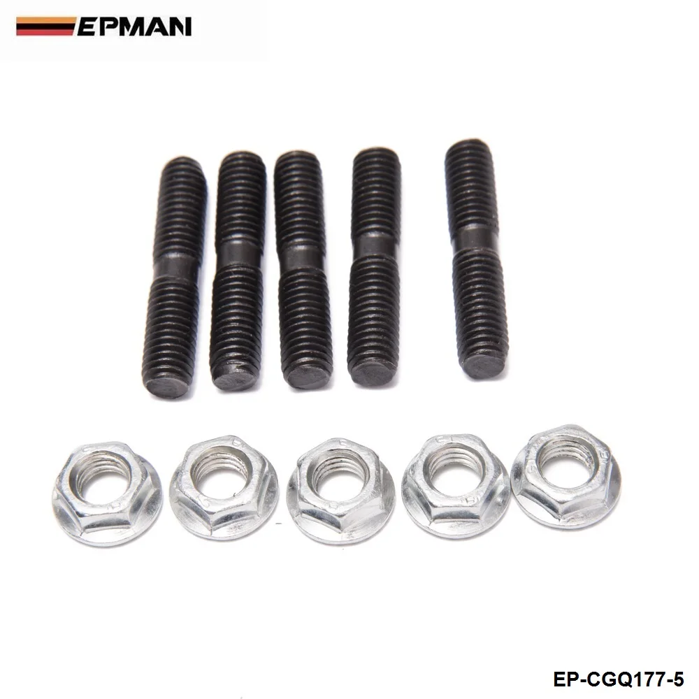 EPMAN -5 x Turbo Stud & Lock Nut Kit M8x1.25 For Nissan Turbo Garrett GT25 GT28 T28 EP-CGQ177