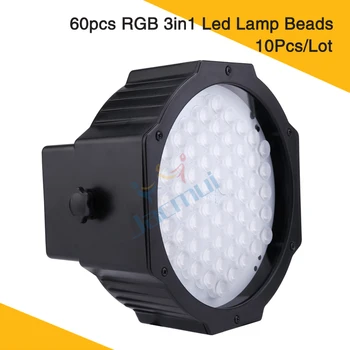 

10pcs New arrival RGB 3in1 60 LEDs Flat Par Light Wall Wash Lights For dj Disco Bar Stage