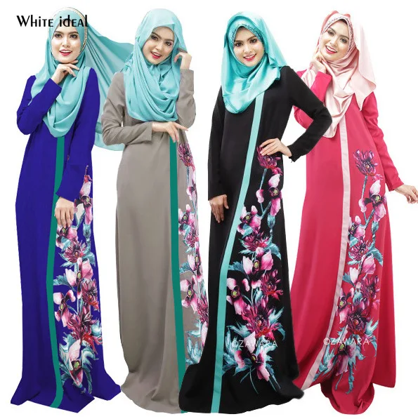 

Muslim National Long Prom Dress Printed Arab Robes Formal Dresses Evening Gown Robe De Soiree Evening Dress Arabic