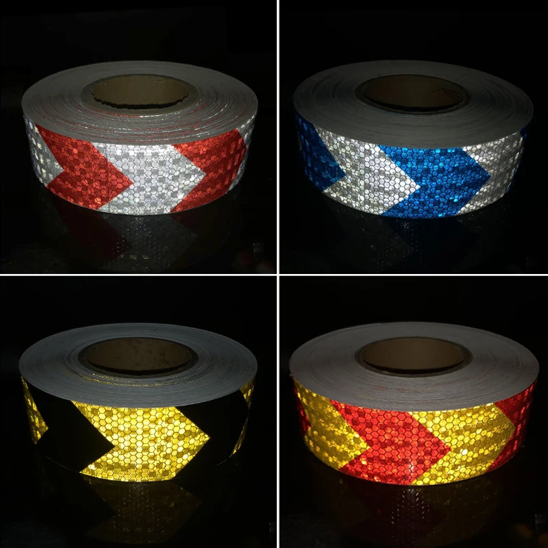 5cmx10m Reflective Stickers Bike Trailer Reflective Strips Self Adhesive Film Arrow Sign Reflective Tape Bicycle Decals