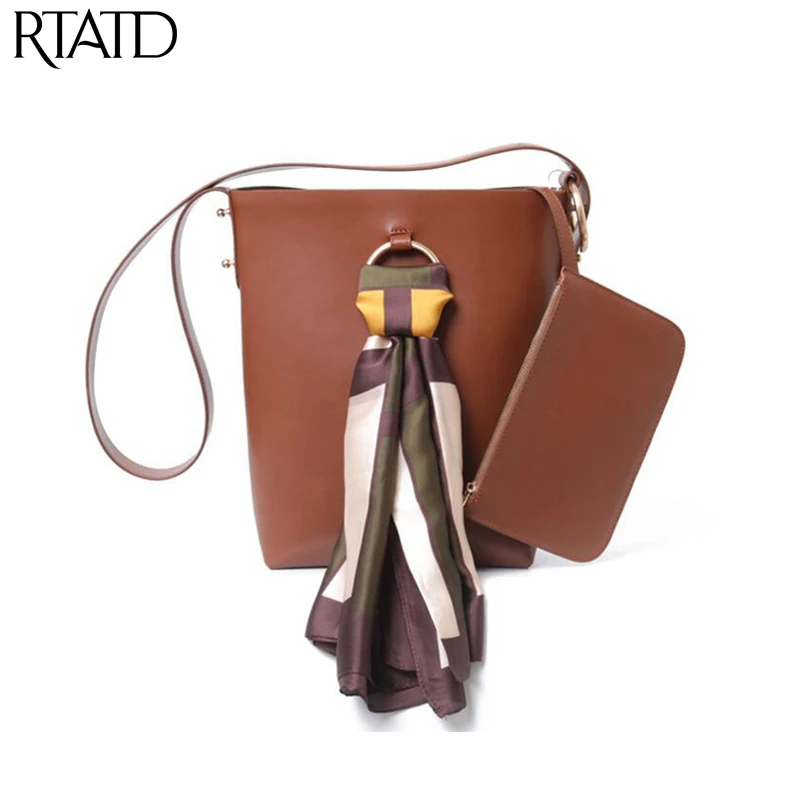 

New Women Leather Bag Vintage Lady Bucket Shoulder Bags Trendy Brand Design Messenger Bag For Female Bolsa Q0205