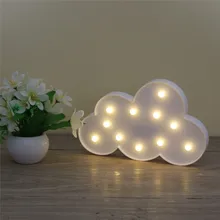 3D LED Cloud Night Lamp Battery Powered White Cloud Letter Light Home Decoration Baby Light For Kids Bedroom Christmas Gift Toy