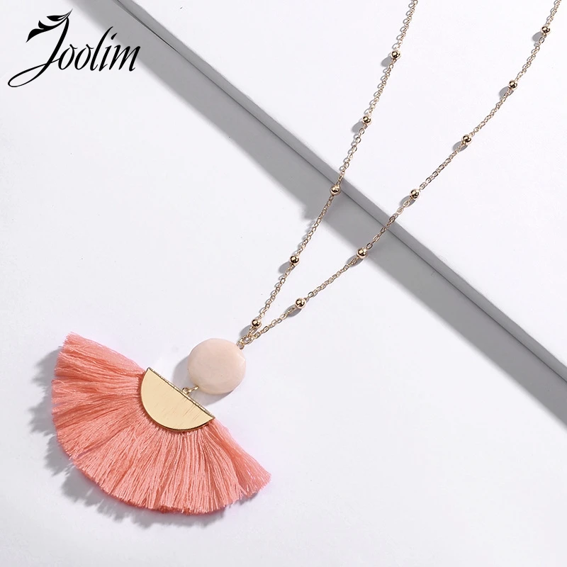 

Joolim Fanned Fabric Tassel Pendant Necklace Folk Style Necklace 2019 Casual Necklace