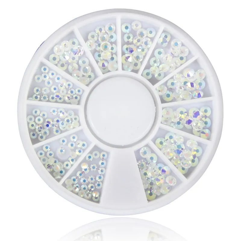

New Arrive Transpatent Glass Rhinestone Nail Wheel Glitter Nail Art Decorations Tips Wheel 3D Nail Art Jewelry WY584