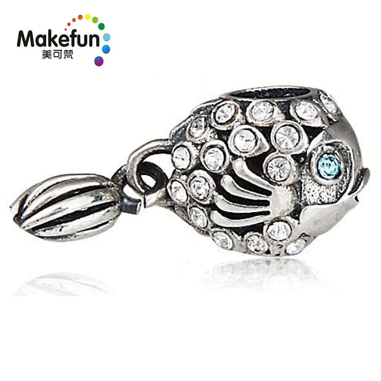 925 sterling silver Bead Fish Hearts European charms Compatible with Pandora  chain charm Bracelets _ - AliExpress Mobile