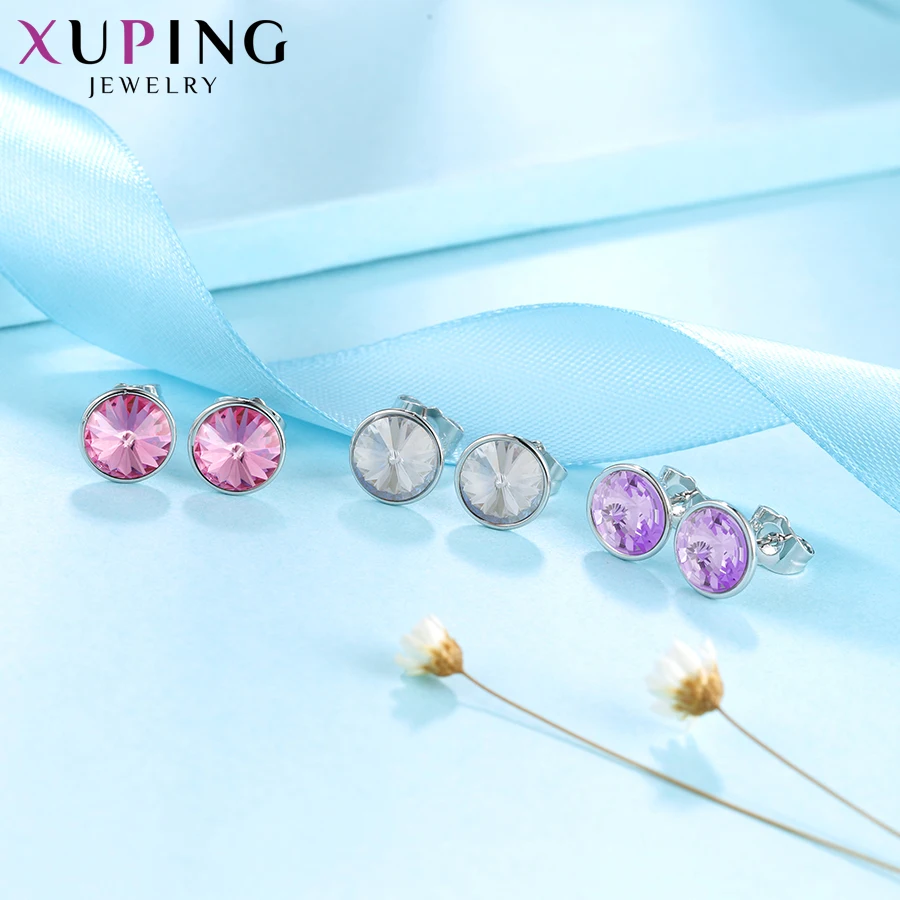 Xuping 8*8 мм серьги-гвоздики модные ювелирные изделия Кристаллы от Swarovski простая простота многоцветный Женские вечерние подарки M79/M80-20387