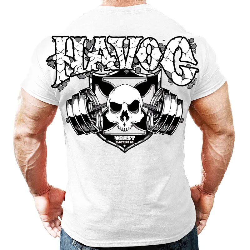 

Men's summer new gym T-shirt men's fitness fashion sports shirt short-sleeved cotton casual T-shirt brand clothing