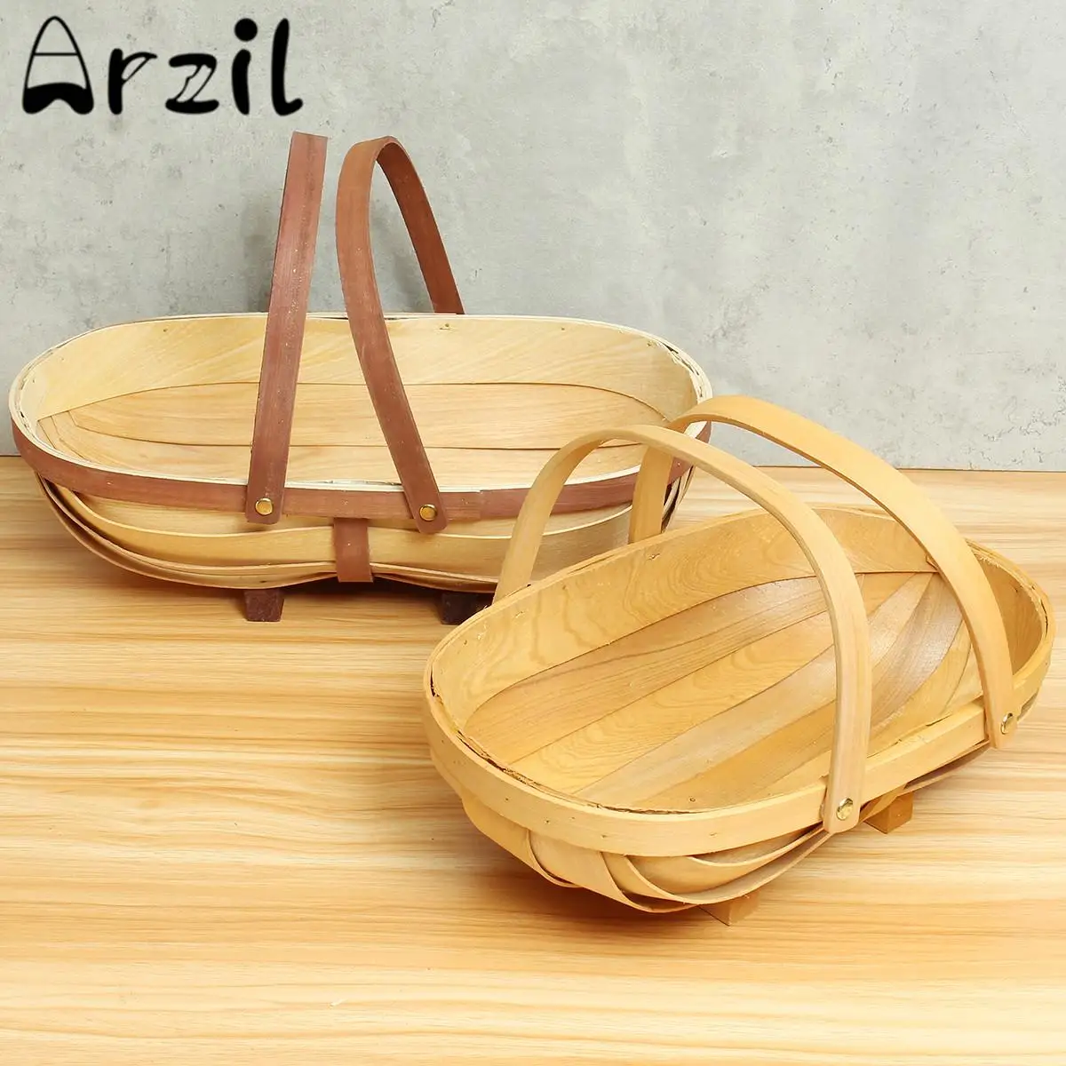 Buy 2 Sizes Wooden Vegetables Basket Container Sussex