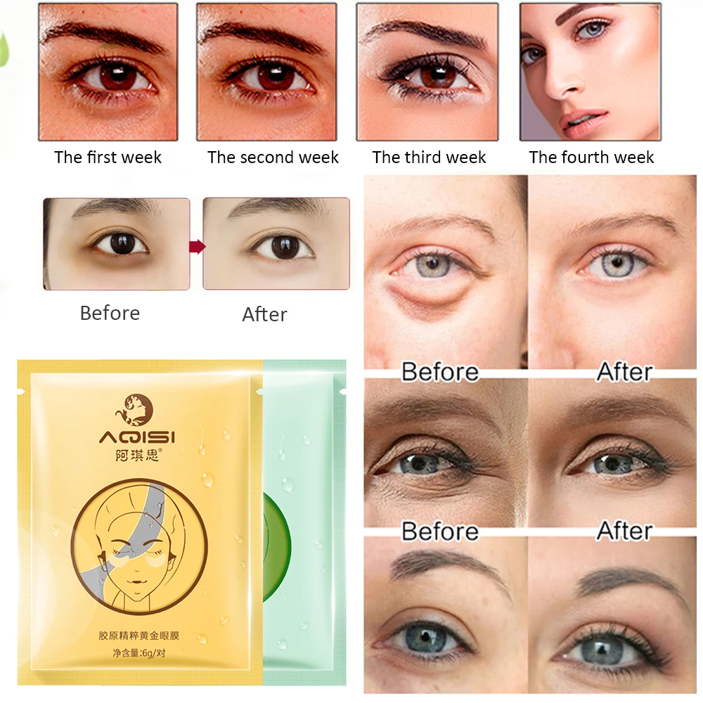 3pcs Collagen Eye Mask Ageless Anti Wrinkle Eye Bags Removal Dark Circles Sleep Gel Eye Patch Cream Moisturizing Eye Serum TSLM1