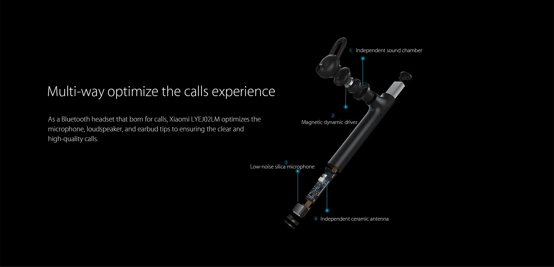 Original Xiaomi Mi LYEJ02LM Bluetooth Headset Built-in Mic Multifunctional On-cord Control