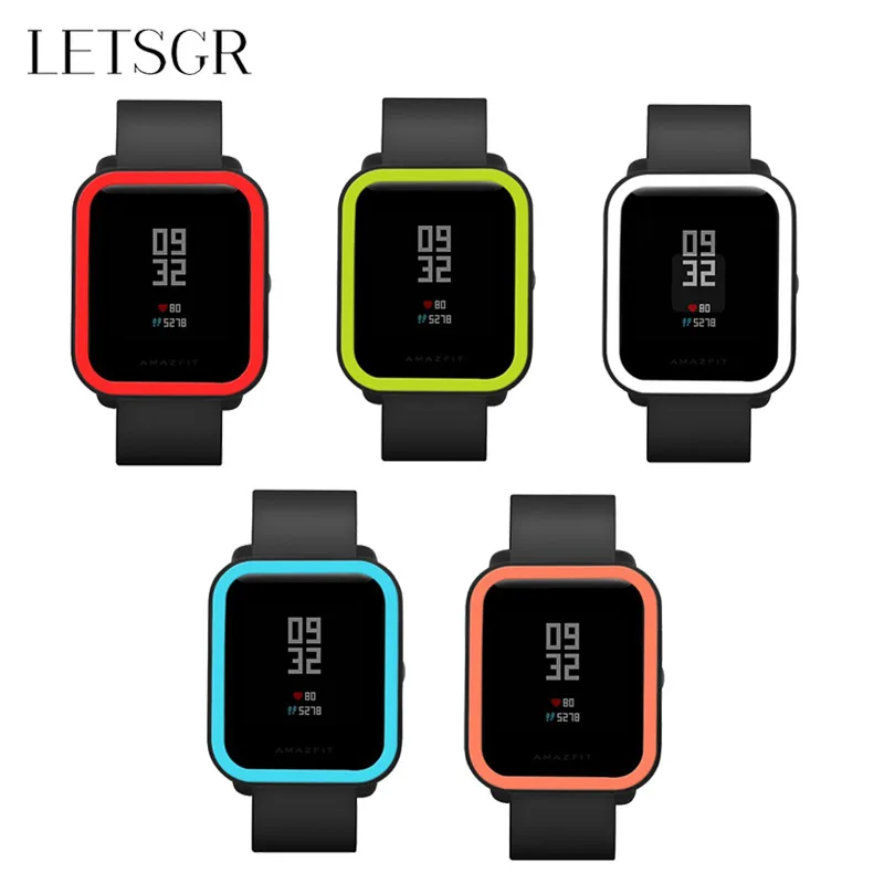 LETSGR Fashion Soft Silicone Protective Case Cover for Amazfit Bip Youth Watch Double Color Full Frame Xiaomi |