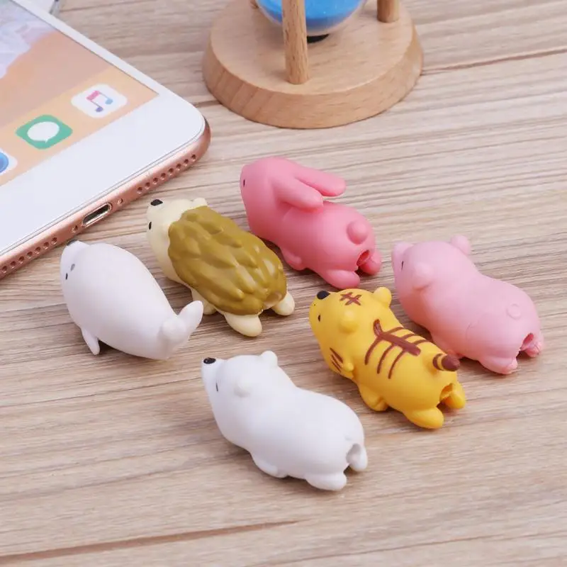 Животное защита для кабеля "укус" Chompers для iPhone USB зарядное устройство Держатель для сматывания кабеля Органайзер проводов для наушников Аксессуары