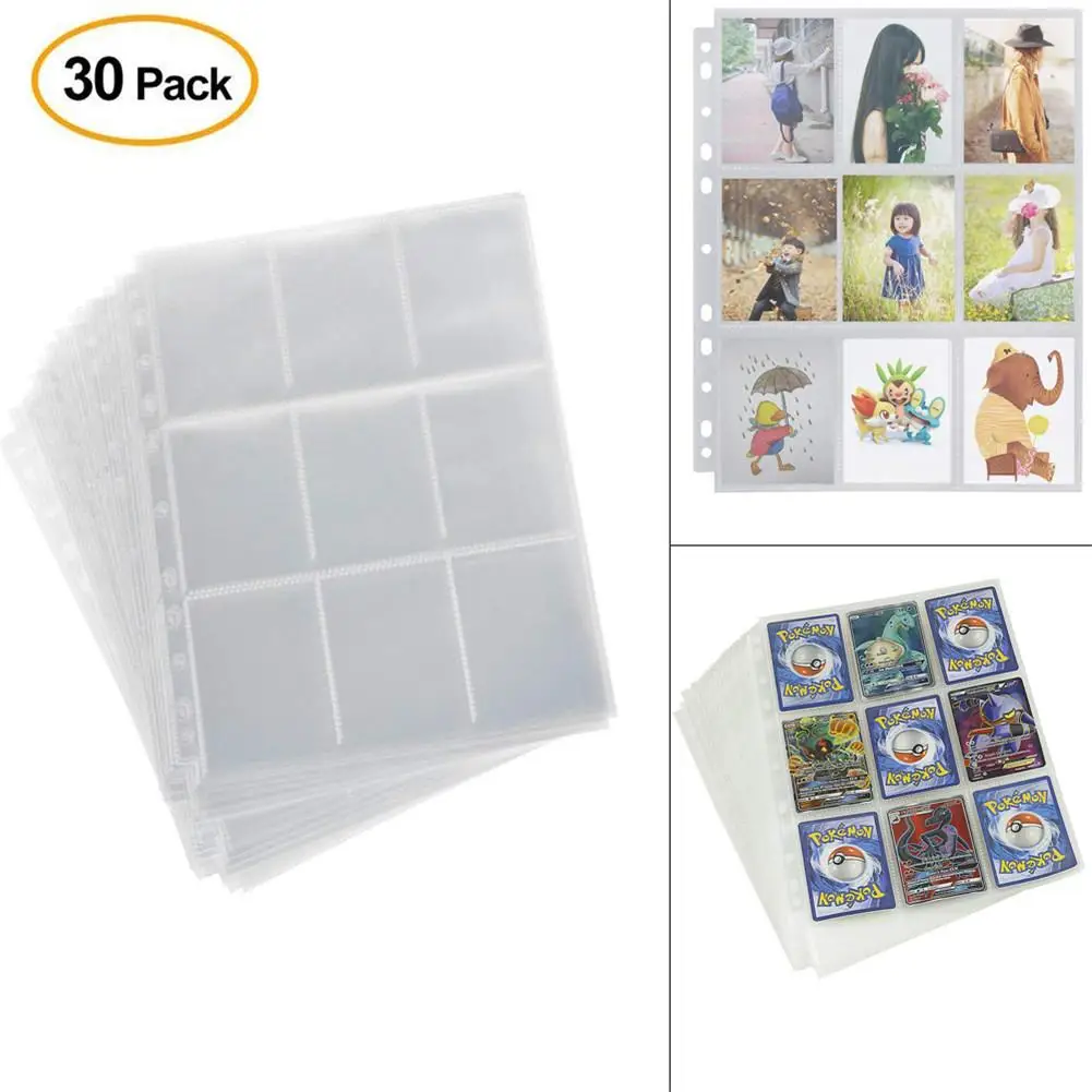 

270 9-Pocket Gaming/Trading Card Album Pages/Binder Sheets For Pokemon Yu-Gi-Oh Waterproof Wallets Album Pages