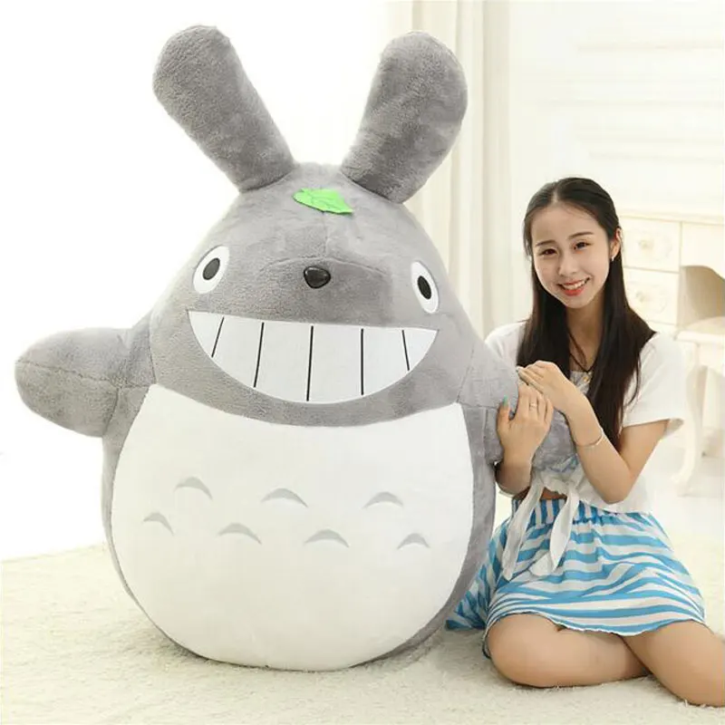 Kawaii Totoro Toys Cute Cartoon 180cm Gaint Size Teeth Leaves Soft Totoro Doll Plush Toy Creative Nap Sleeping Big Pillow Gift