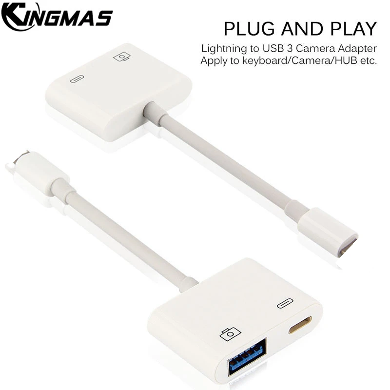 IOS Lightning splitter to OTG USB 3 Camera Reader Adapter