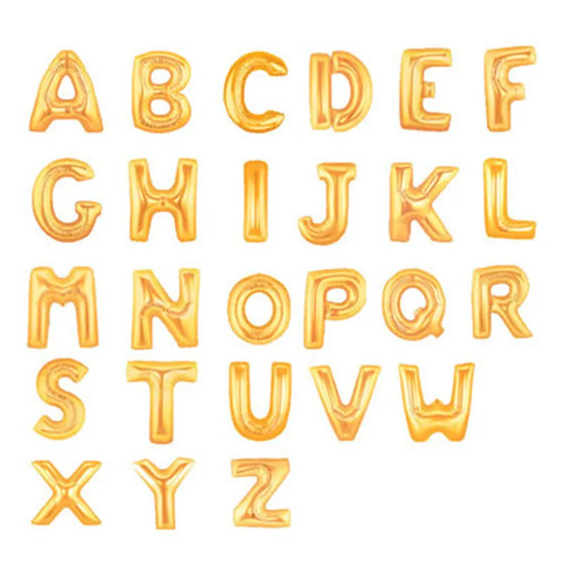 

Free shipping alphabet alphabet gold balloon birthday party balloon decoration new year wedding balloon 16 inch 1pcs
