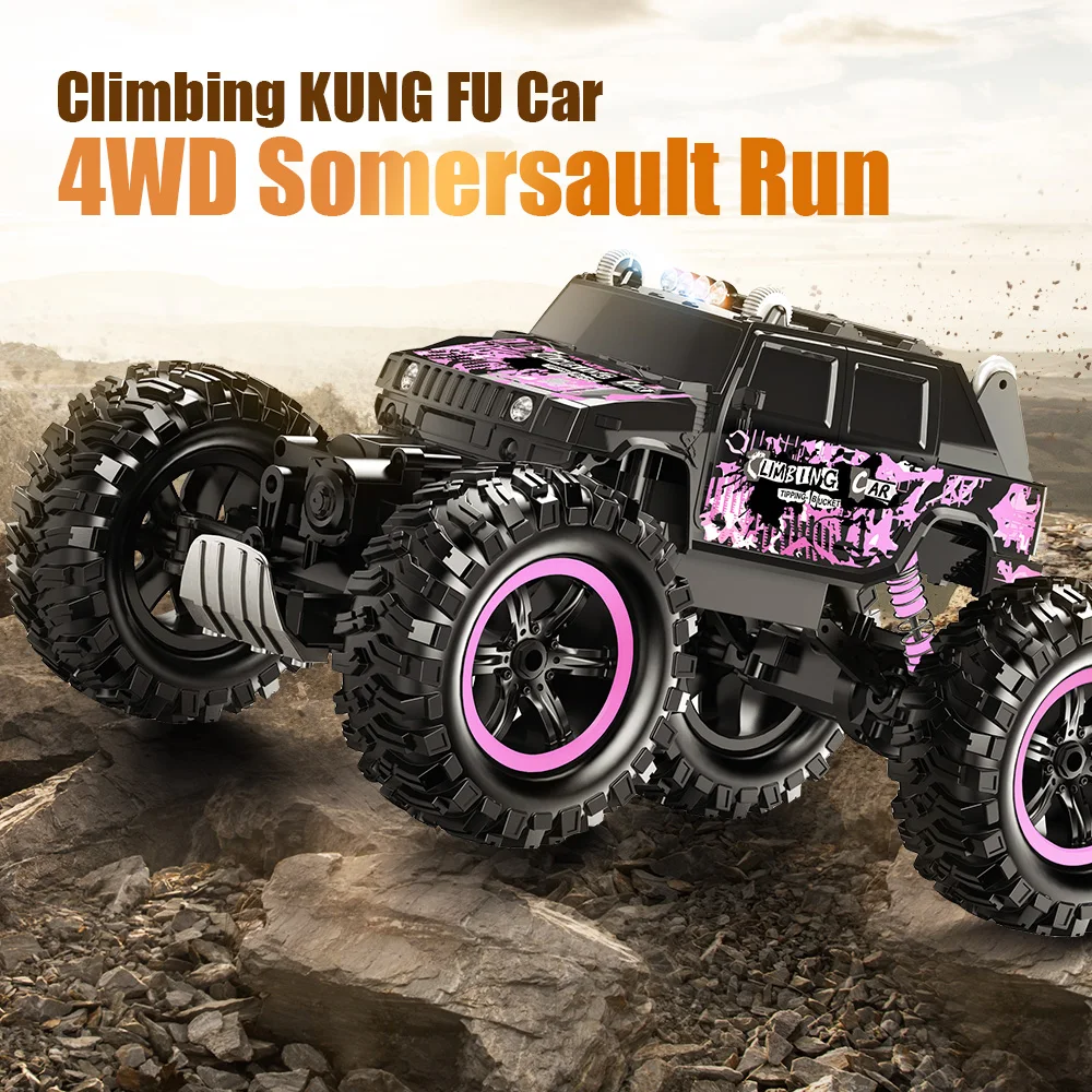 

RC Car 4WD 2.4G Climbing Car 4x4 Double Motors Rock Crawlers LED Bigfoot Remote Control Car All-Terrain Off-Road Vehicle RC Toy